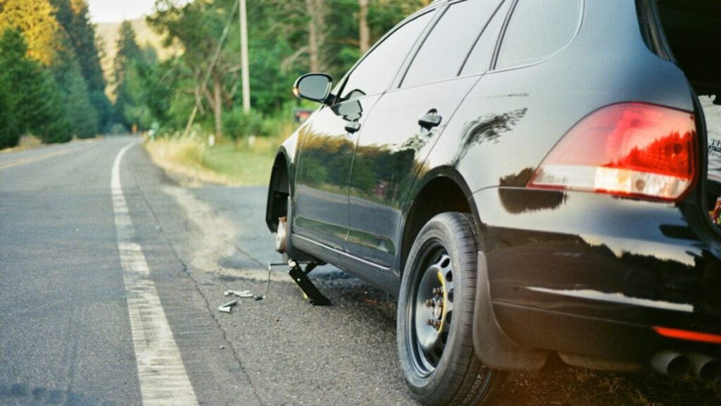 a car that is sitting on the side of the road